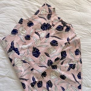 Pink Floral Midi Work Dress Banana Republic - knee length size 6